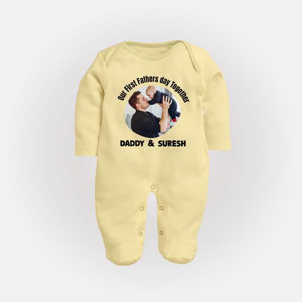 Custom Baby Full Body Suit  Best Buddies for Life   - PASTEL YELLOW - New Born (Chest 7.5")