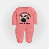 Custom Baby Full Body Suit  Best Buddies for Life   - PEACH - New Born (Chest 7.5")