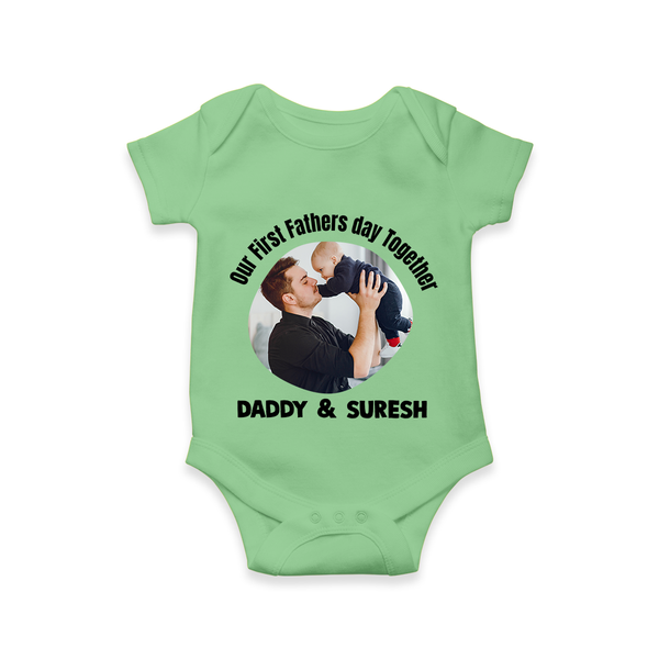 Custom Baby Romper – Best Buddies for Life  Onesie - GREEN - New Born (Chest 14")