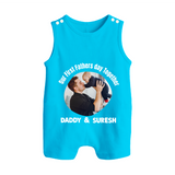 Custom Baby Button Romper  Best Buddies for Life   - SKY BLUE - New Born (Chest 18")