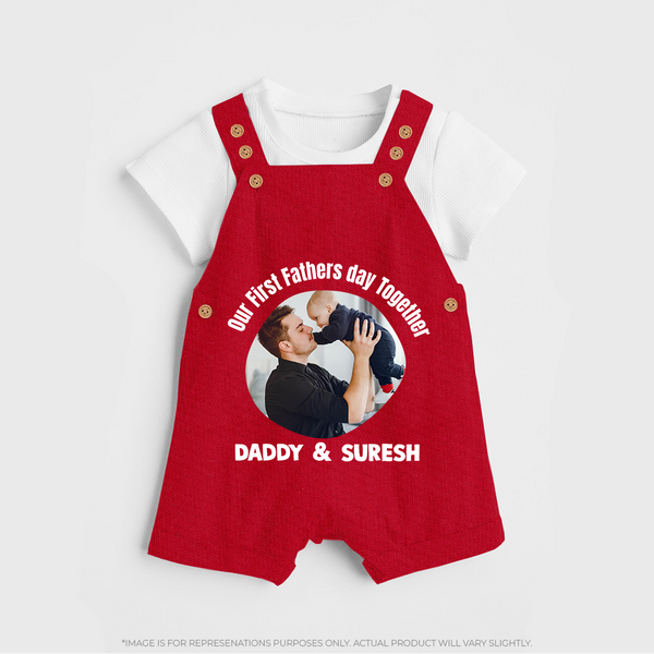 Custom Baby dungaree  Best Buddies for Life   - RED - 0 - 5 Months Old (Chest 18")