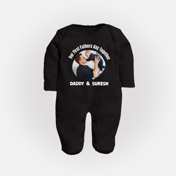 Custom Baby Full Body Suit  Best Buddies for Life   - BLACK - New Born (Chest 7.5")