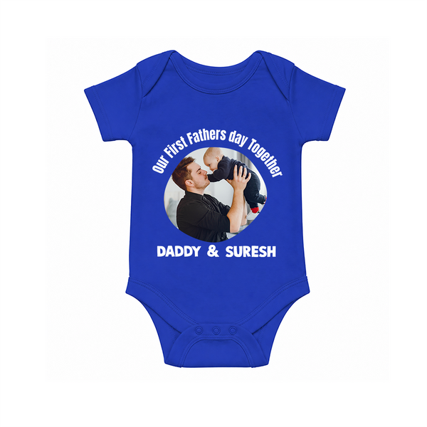 Custom Baby Romper – Best Buddies for Life  Onesie - COBALT BLUE - New Born (Chest 14")