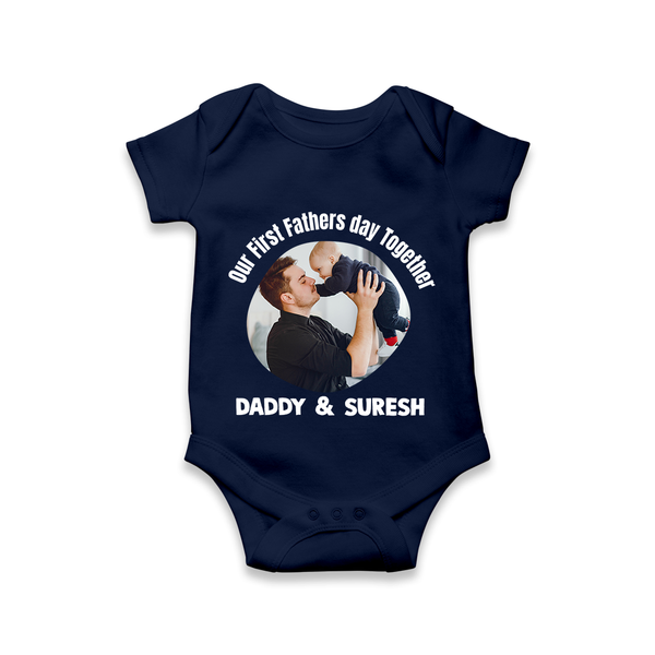 Custom Baby Romper – Best Buddies for Life  Onesie - NAVY BLUE - New Born (Chest 14")