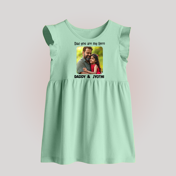 Personalized Infant Baby Frock Our First Father’s Day Together   - MINT GREEN - 0 - 3 Months Old (Chest 17")