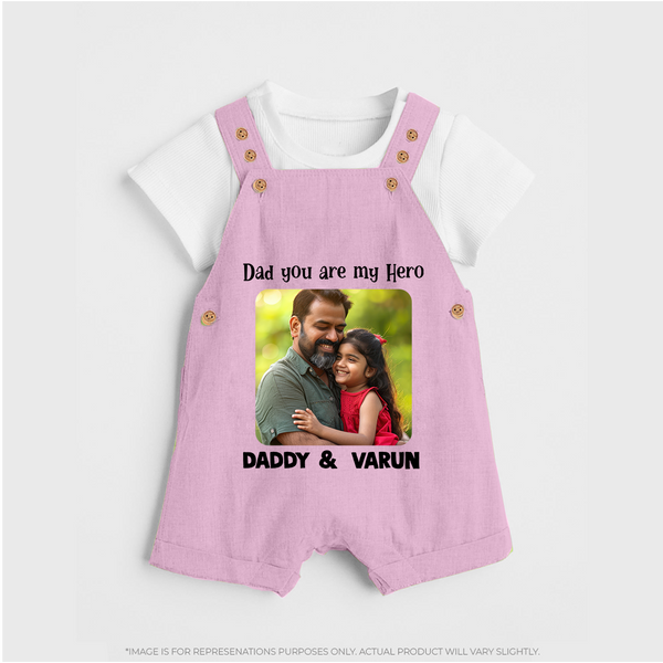 Personalized Infant dungaree Our First Father’s Day Together   - BABY PINK - 0 - 5 Months Old (Chest 18")