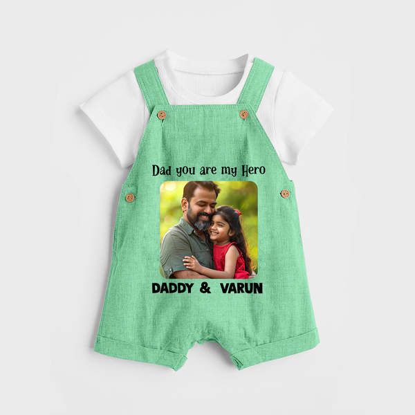 Personalized Infant dungaree Our First Father’s Day Together   - GREEN - 0 - 5 Months Old (Chest 18")