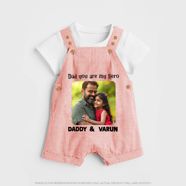 Personalized Infant dungaree Our First Father’s Day Together   - PEACH - 0 - 5 Months Old (Chest 18")
