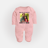 Personalized Infant Full Body Suit Our First Father’s Day Together   - BABY PINK - New Born (Chest 7.5")