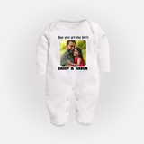 Personalized Infant Full Body Suit Our First Father’s Day Together   - WHITE - New Born (Chest 7.5")