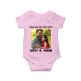 Personalized Infant Romper – Our First Father’s Day Together  Onesie - BABY PINK - New Born (Chest 14")
