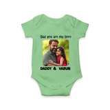 Personalized Infant Romper – Our First Father’s Day Together  Onesie - GREEN - New Born (Chest 14")