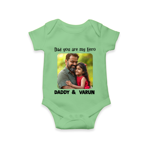 Personalized Infant Romper – Our First Father’s Day Together  Onesie - GREEN - New Born (Chest 14")