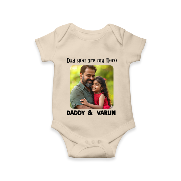 Personalized Infant Romper – Our First Father’s Day Together  Onesie - IVORY - New Born (Chest 14")