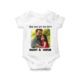 Personalized Infant Romper – Our First Father’s Day Together  Onesie - WHITE - New Born (Chest 14")