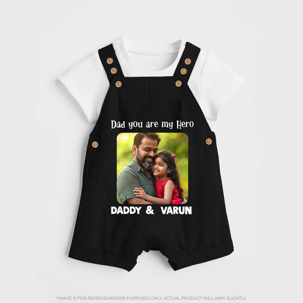 Personalized Infant dungaree Our First Father’s Day Together   - BLACK - 0 - 5 Months Old (Chest 18")