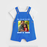 Personalized Infant dungaree Our First Father’s Day Together   - COBALT BLUE - 0 - 5 Months Old (Chest 18")