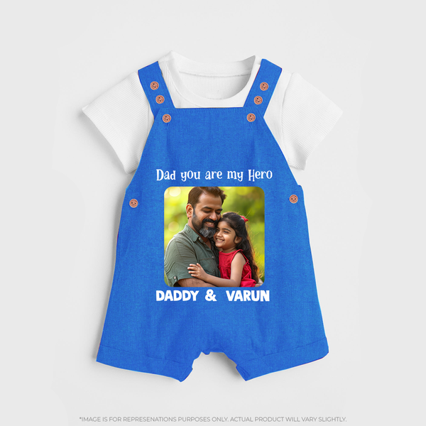 Personalized Infant dungaree Our First Father’s Day Together   - COBALT BLUE - 0 - 5 Months Old (Chest 18")