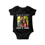 Personalized Infant Romper – Our First Father’s Day Together  Onesie - BLACK - New Born (Chest 14")