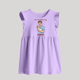 Custom Baby Baby Frock Happy Father’s Day Daddy   - LILAC - 0 - 3 Months Old (Chest 17")