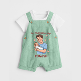 Custom Baby dungaree Happy Father’s Day Daddy   - MINT GREEN - 0 - 5 Months Old (Chest 18")