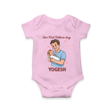 Custom Baby Romper – Happy Father’s Day Daddy  Onesie - BABY PINK - New Born (Chest 14")