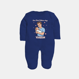 Custom Baby Full Body Suit Happy Father’s Day Daddy   - NAVY BLUE - New Born (Chest 7.5")