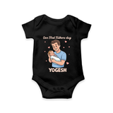 Custom Baby Romper – Happy Father’s Day Daddy  Onesie - BLACK - New Born (Chest 14")