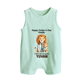 Personalized Infant Button Romper My Daddy Is Awesome   - MINT GREEN - New Born (Chest 18")