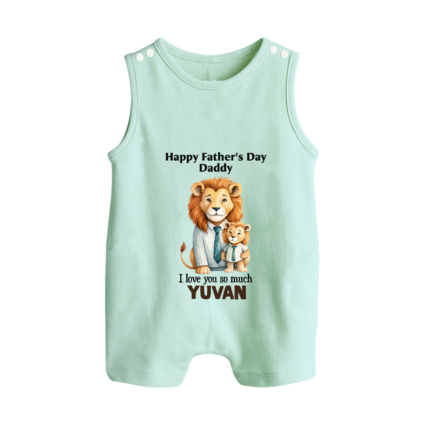 Personalized Infant Button Romper My Daddy Is Awesome   - MINT GREEN - New Born (Chest 18")