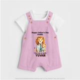 Personalized Infant dungaree My Daddy Is Awesome   - BABY PINK - 0 - 5 Months Old (Chest 18")
