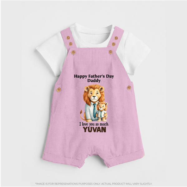 Personalized Infant dungaree My Daddy Is Awesome   - BABY PINK - 0 - 5 Months Old (Chest 18")