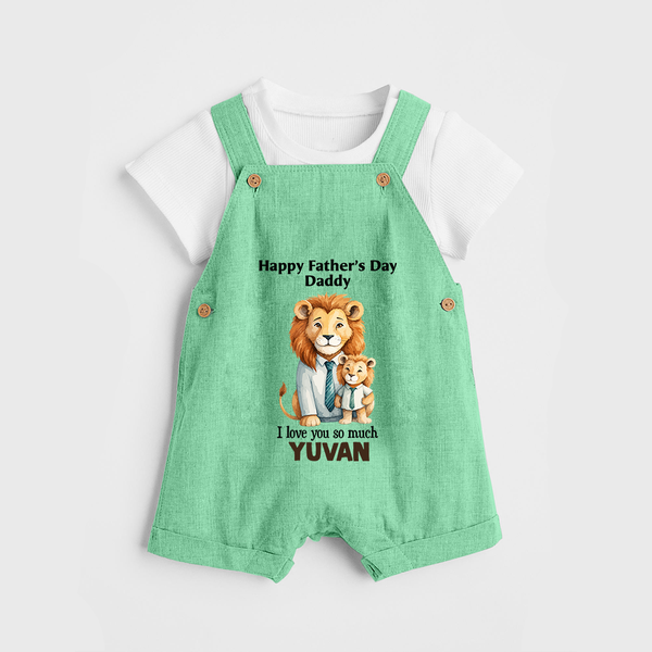 Personalized Infant dungaree My Daddy Is Awesome   - GREEN - 0 - 5 Months Old (Chest 18")