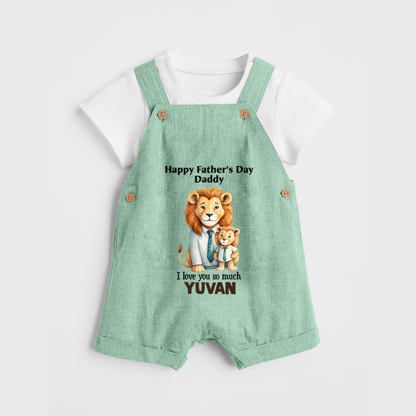 Personalized Infant dungaree My Daddy Is Awesome   - MINT GREEN - 0 - 5 Months Old (Chest 18")