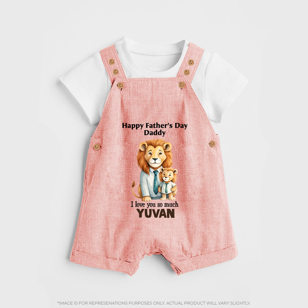 Personalized Infant dungaree My Daddy Is Awesome   - PEACH - 0 - 5 Months Old (Chest 18")
