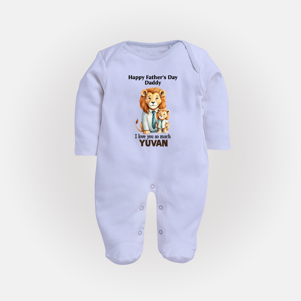 Personalized Infant Full Body Suit My Daddy Is Awesome   - BABY BLUE - New Born (Chest 7.5")