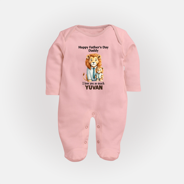 Personalized Infant Full Body Suit My Daddy Is Awesome   - BABY PINK - New Born (Chest 7.5")