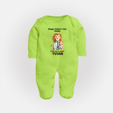Personalized Infant Full Body Suit My Daddy Is Awesome   - LIME GREEN - New Born (Chest 7.5")