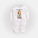 Personalized Infant Full Body Suit My Daddy Is Awesome   - WHITE - New Born (Chest 7.5")