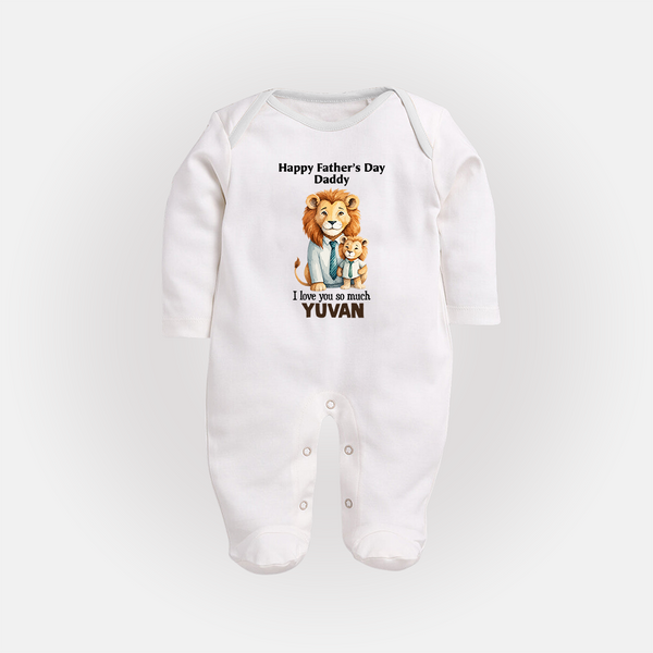 Personalized Infant Full Body Suit My Daddy Is Awesome   - WHITE - New Born (Chest 7.5")