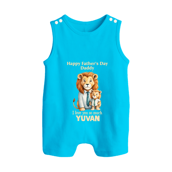 Personalized Infant Button Romper My Daddy Is Awesome   - SKY BLUE - New Born (Chest 18")