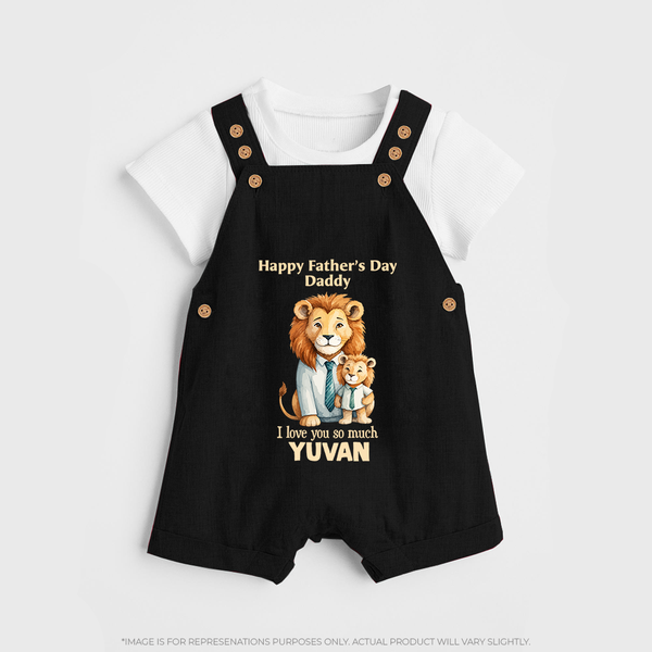 Personalized Infant dungaree My Daddy Is Awesome   - BLACK - 0 - 5 Months Old (Chest 18")
