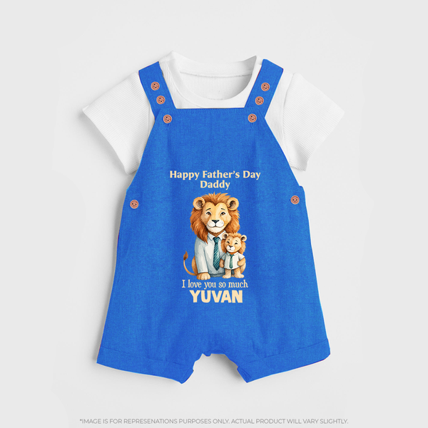 Personalized Infant dungaree My Daddy Is Awesome   - COBALT BLUE - 0 - 5 Months Old (Chest 18")
