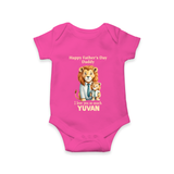 Personalized Infant Romper – My Daddy Is Awesome  Onesie - HOT PINK - New Born (Chest 14")