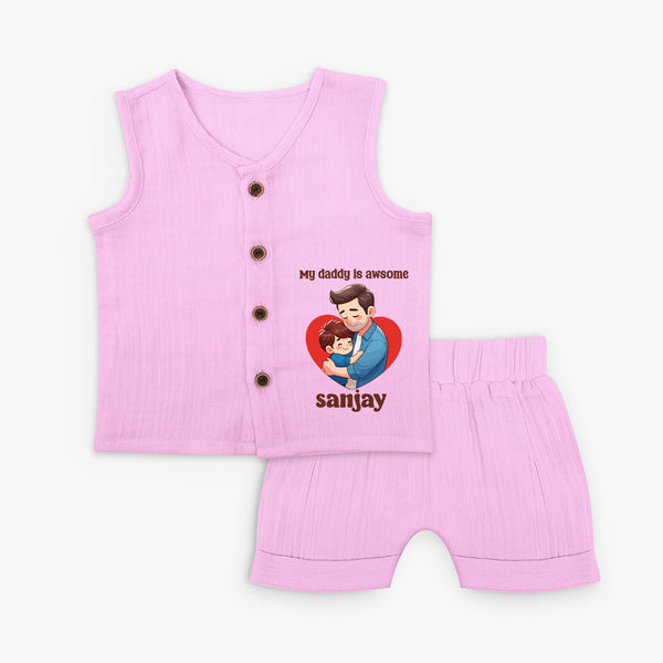 Personalized My Daddy Is Awesome White JABLA  – Custom Name Father’s Day Gift