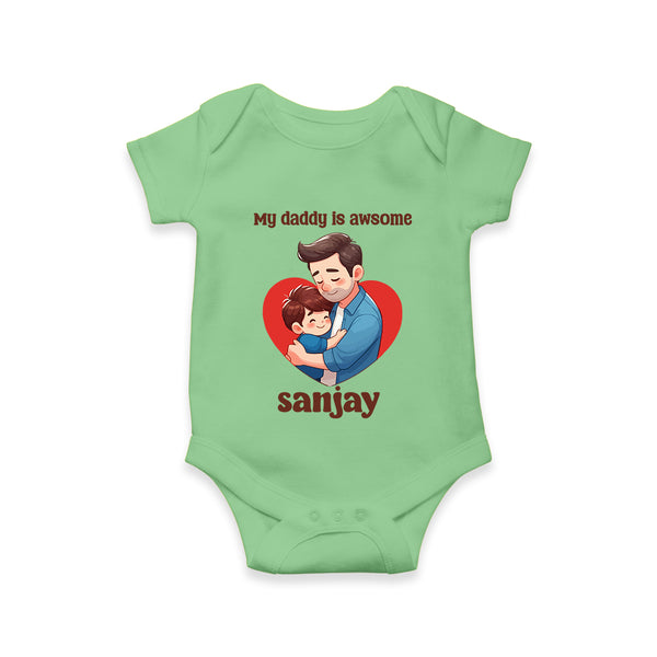 Personalized My Daddy Is Awesome White Romper – Custom Name Father’s Day Gift