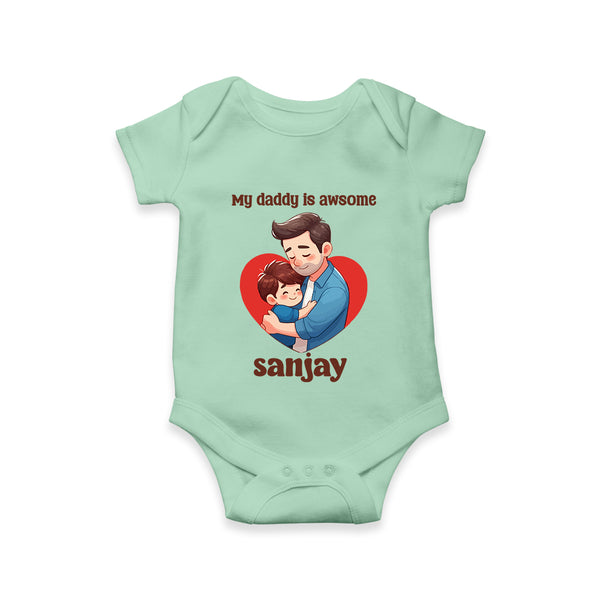 Personalized My Daddy Is Awesome White Romper – Custom Name Father’s Day Gift