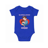 Personalized My Daddy Is Awesome White Romper – Custom Name Father’s Day Gift