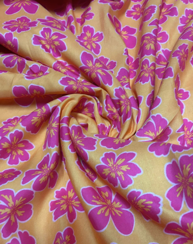Tropical Bloom Yellow & Magenta Floral Family Matching Outfit Set