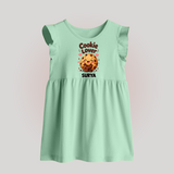 Cookie Lover Cute Foodie Baby Frock - MINT GREEN - 0 - 3 Months Old (Chest 17")